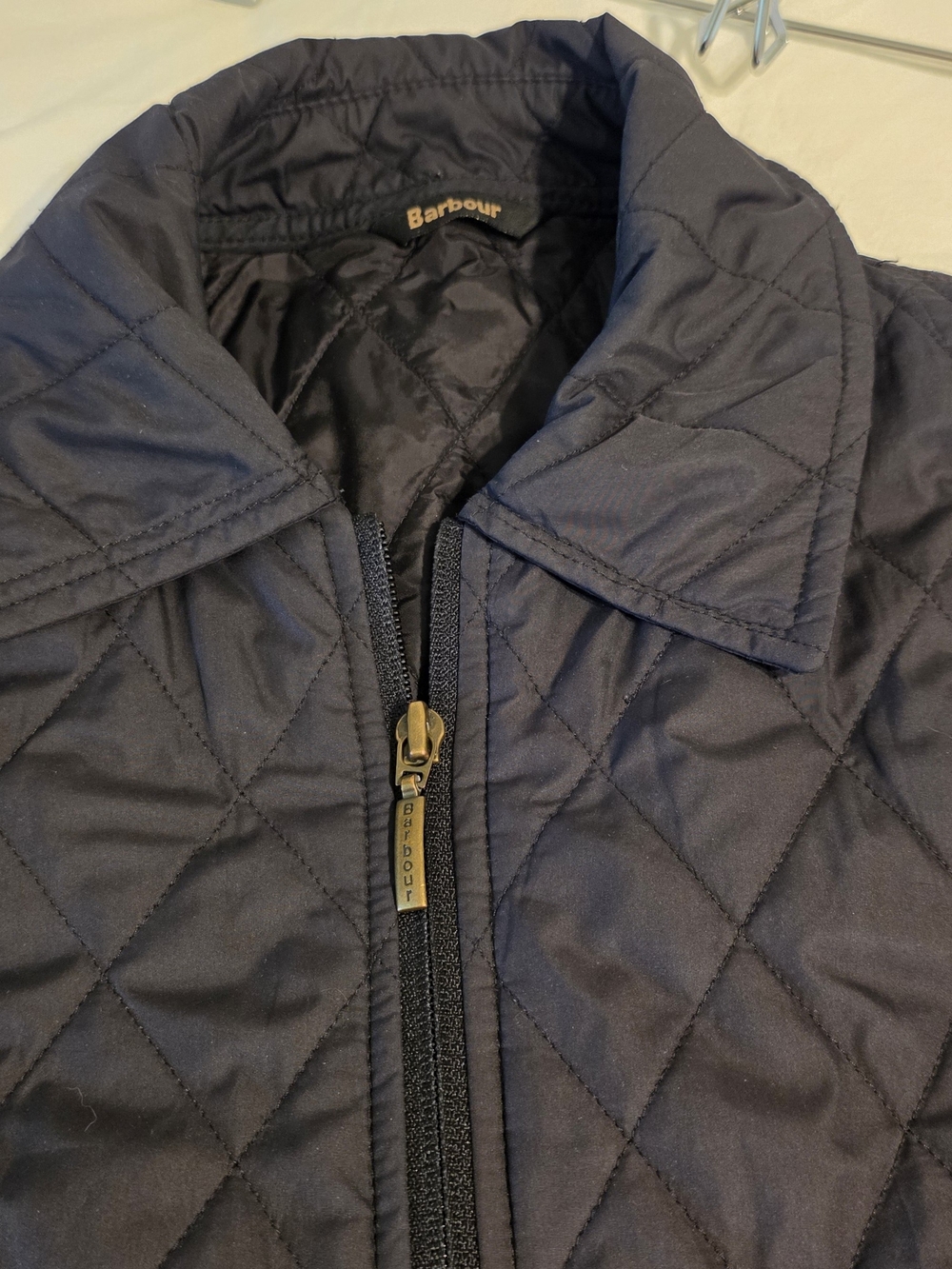 Barbour Black Quilted Zip-Front Jacket Lightweight Size 8 - Picture 10 of 15